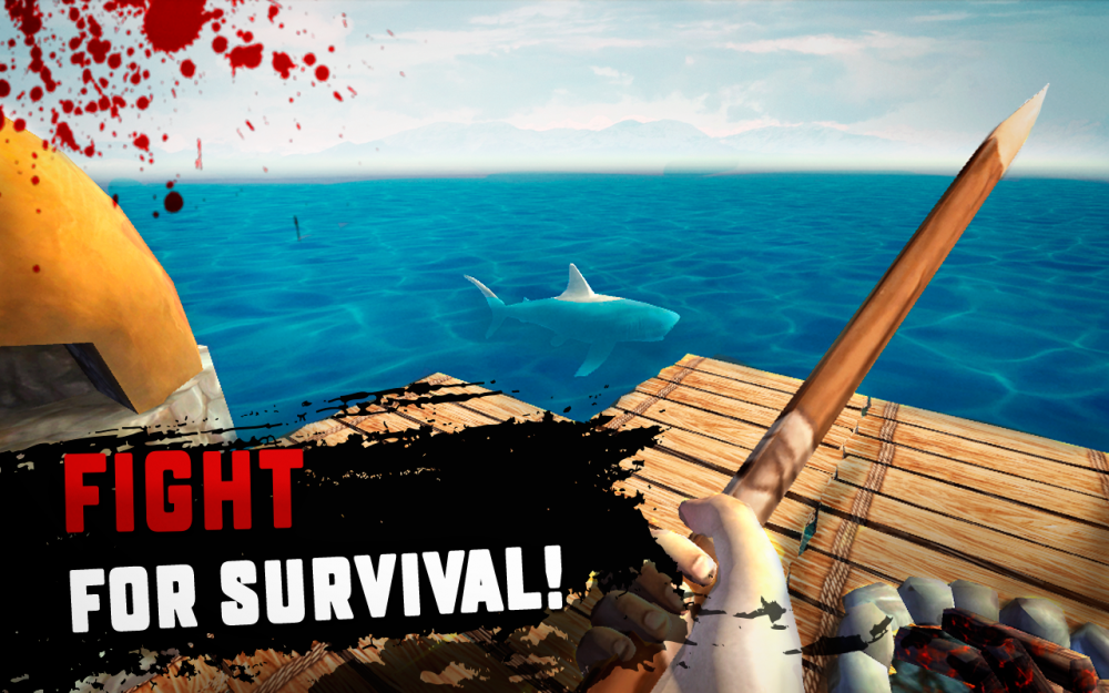木筏生存 探索 图形 危险 冒险游戏 漂流 收集 钩子 鲨鱼 冒险 木筏生存 手机游戏  第1张