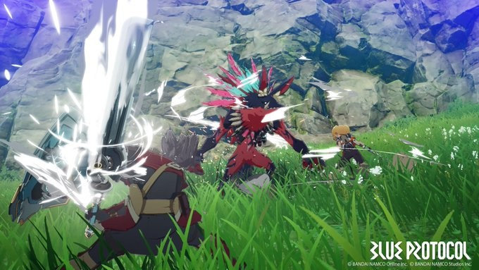 万代MMO新作《蓝色协议》新截图 召唤坐骑驰骋 mmo mm 驰骋 万代南梦宫 方也 推特 怪物 丘陵 万代 坐骑 截图 新闻资讯  第1张