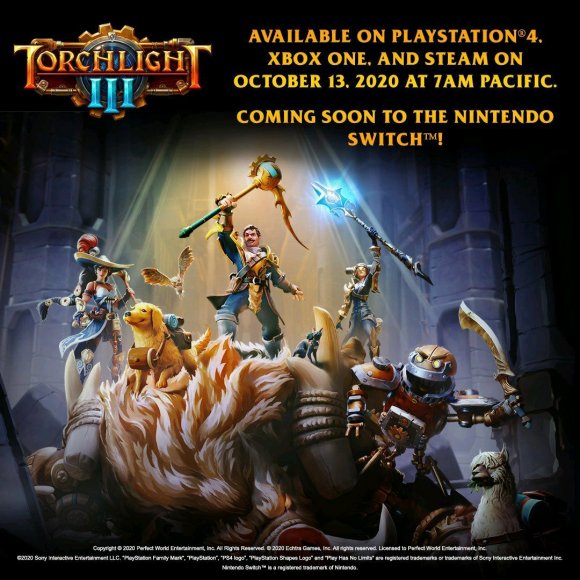 《火炬之光3》宣布正式版将于10月13日在PC/PS4/Xb 仙子 宠物 ps ps4 airy 99美元 10月1 火炬 火炬之光 火炬之光3 新闻资讯  第1张