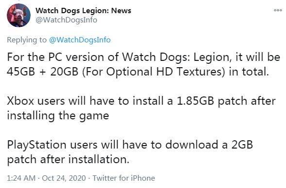 《看门狗：军团》上线时间曝光！ PC版45GB+20GB要求太高！ ogs 育碧商城 游戏商城 play 育碧 曝光 11月1 补丁 军团 看门狗 新闻资讯  第3张