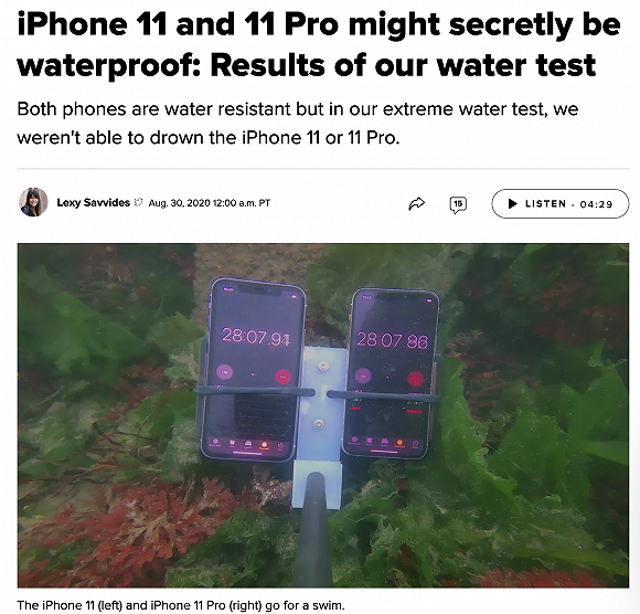 强悍！外媒水下测试iPhone11 8个月结果惊人！ 正常 年底 phone iphone iphone1 iphone11 新闻资讯  第1张