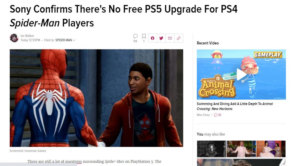 还得掏钱!索尼确认:《漫威蜘蛛侠》PS4玩家不能免费升级到PS5版 终极 上周 s5 ps 迈尔斯 复刻版 ps5 ps4 蜘蛛 漫威 蜘蛛侠 漫威蜘蛛侠 新闻资讯 第1张 还得掏钱!索尼确认:《漫威蜘蛛侠》PS4玩家不能免费升级到PS5版 终极 上周 s5 ps 迈尔斯 复刻版 ps5 ps4 蜘蛛 漫威 蜘蛛侠 漫威蜘蛛侠 新闻资讯 第1张