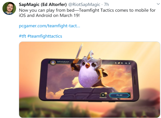 拳头设计师宣布：云顶之弈手游将于3月19日上架 经期 ios 19号 互通 9号 玩游戏 拳头 日上 3月19 云顶 新闻资讯  第1张