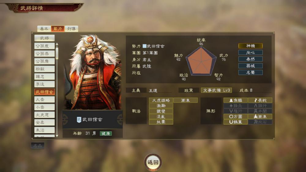 《三国志14》6名追加武将介绍 信长之野望乱入 统帅 武勇 光荣 苍狼与白鹿 水浒 水浒传 武田信玄 上杉谦信 毛利元就 井伊直虎 三国 三国志14 三国志 三国志1 信长之野望 野望 信长 新闻资讯  第4张