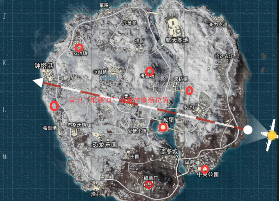 绝地求生刺激战场继续寻宝，雪地图圣诞树刷新点踩点分享 恶意 公园 谨慎 房子 找车 刺激战场 激战 埋伏 没人 寻宝 城堡 海岛 滑雪 雪地 圣诞树 圣诞 新闻资讯  第1张