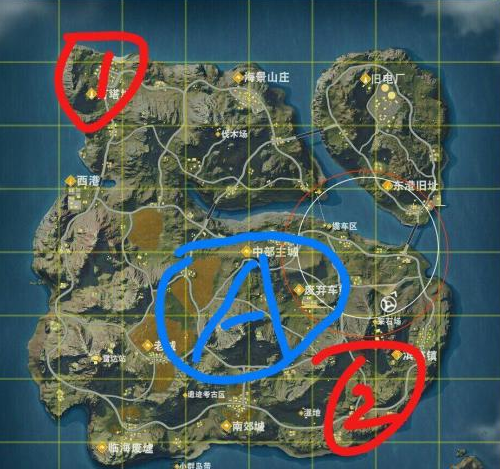 荒野行动如何选择跳伞位置？荒野行动跳伞位置攻略！ 看图 没人 起飞 人物 红色 习信 滑翔 动视 开局 开飞机 蝙蝠 淘汰 降落伞 房子 飞机 跳伞 行动 荒野 荒野行动 新闻资讯  第2张