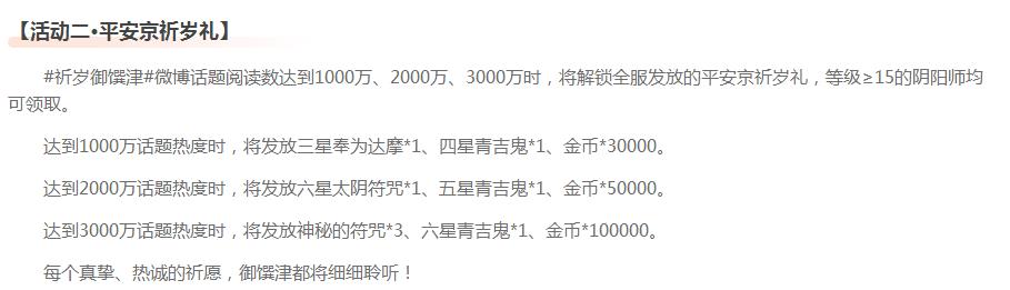 阴阳师祈岁御馔津活动正式开启 活动参与方式介绍 天气 暖心 小伙伴 还是会 大游戏 福利 平安京 年末 阴阳师 御馔津 新闻资讯  第3张