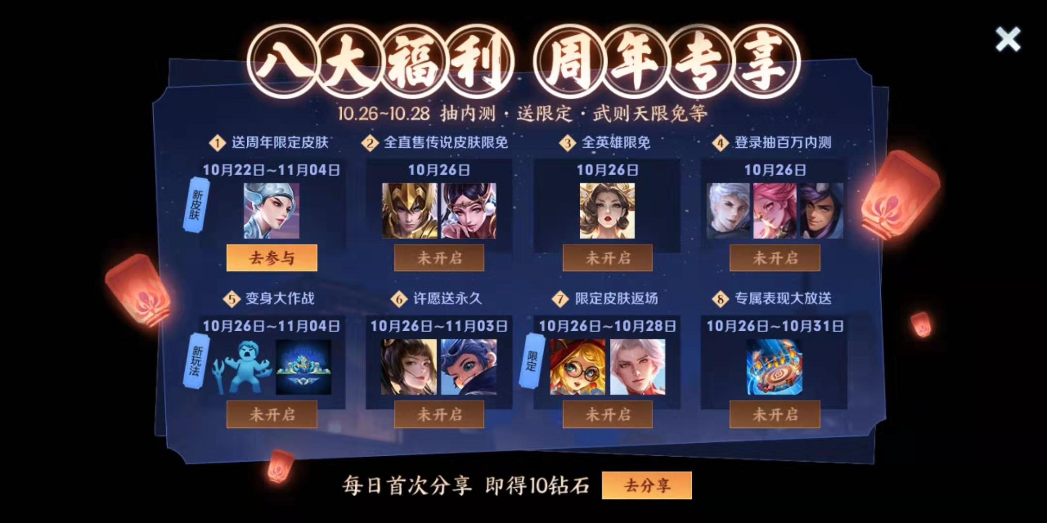 王者荣耀四周年普通玩家嗨起来 直售传说皮肤免费体验 射手 四周年 地狱 王者荣耀 周年庆 辅助 绝对 周年 武则天 限免 新闻资讯  第1张