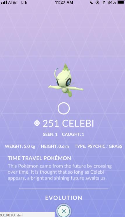 芝加哥Pokemon Go Fest出现独家新神兽“雪拉比” 宝可梦 POK own 雪拉比 口袋 口袋妖怪 捕捉 妖怪 emo ele 新闻资讯  第1张