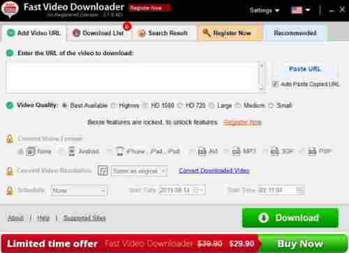 Fast Video Downloader电脑版(快速视频下载器) 小视频下载 Fast own 视频下载 loader ideo Video 文件格式 文件 免费下载 软件下载  第1张