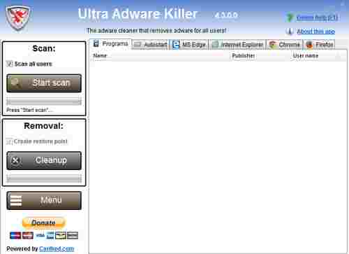 Ultra Adware Killer(超级广告软件杀手) in 恶意 注册表 on 扫描仪 dw Adware war Ultra ar 软件下载  第1张