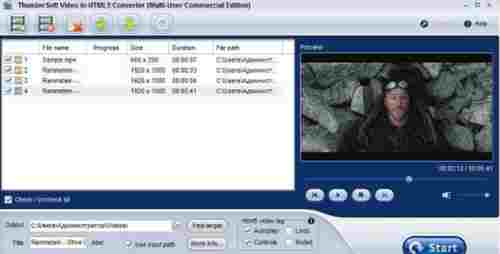 ThunderSoft Video to HTML5 Converter(视频转HTML5转换器) ThunderSoft hun Converter 视频文件格式 视频文件 文件格式 文件 HTML5 on HTML 软件下载  第1张
