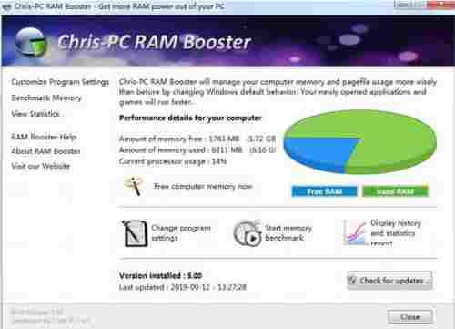 Chris PC RAM Booster(内存优化工具) PC Windows Booster 应用软件 on 计算机 in Chris PC 运行内存 RAM 软件下载  第1张