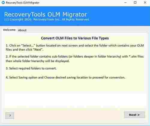 RecoveryTools OLM Migrator(OLM文件转换工具)截图1