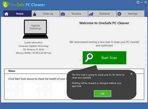 OneSafe PC Cleaner Pro(系统清理软件)截图1