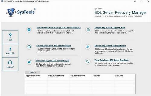 SysTools SQL Server Recovery Manager(SQL Server数据库恢复工具) mdf md strong on 文件 2 数据库 Server ver SQL 软件下载  第1张