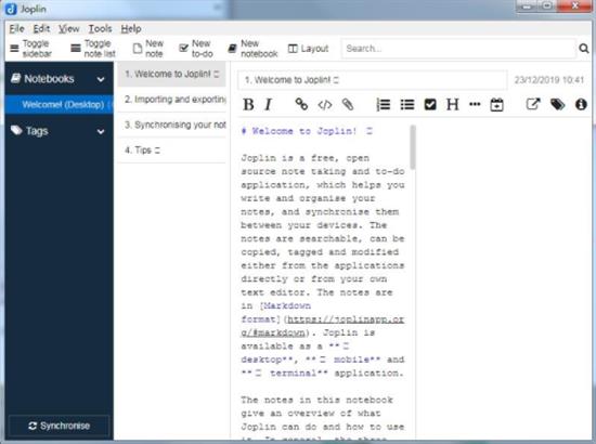 Joplin绿色版(开源笔记) Markdown own ar 笔记 down 文件 on strong 2 in 软件下载  第1张