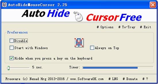 AutoHideMouseCursor最新版(自动隐藏鼠标光标) Mouse ous sor se rs strong on 2 隐藏 鼠标 软件下载  第1张